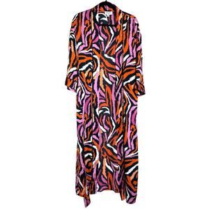Diane Von Furstenberg Satin Disco Zebra Robe Swirl Sleepwear Women's XS